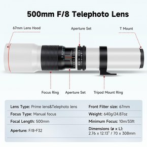 JINTU 500mm  1000mm f  8 a7r a7s a7 a6500 a6300 a6000 a5100 a5000 a3000 NEX-7 NEX-6 NEX-5T