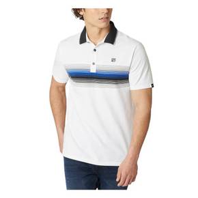 4852770 DKNY Mens Striped Logo Polo