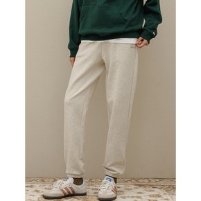 Banding logo sweat jogger pants - Oatmeal