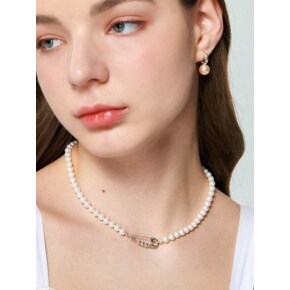 Pearl Objet Silver Necklace In432 [Silver]