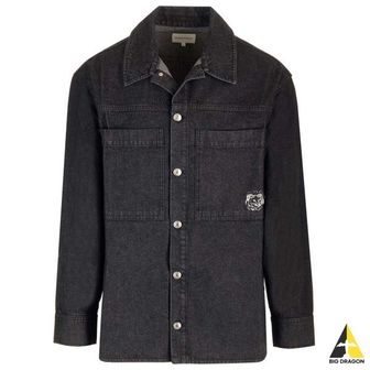 메종키츠네 메종키츠네 FOXHEAD PATCH BLACK WASHING DENIM WORKWEAR OVERSHIRT (LM00408WW0