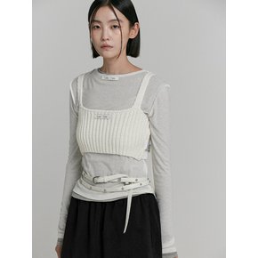 [1st REORDER] STUD LONG BELT [WHITE]