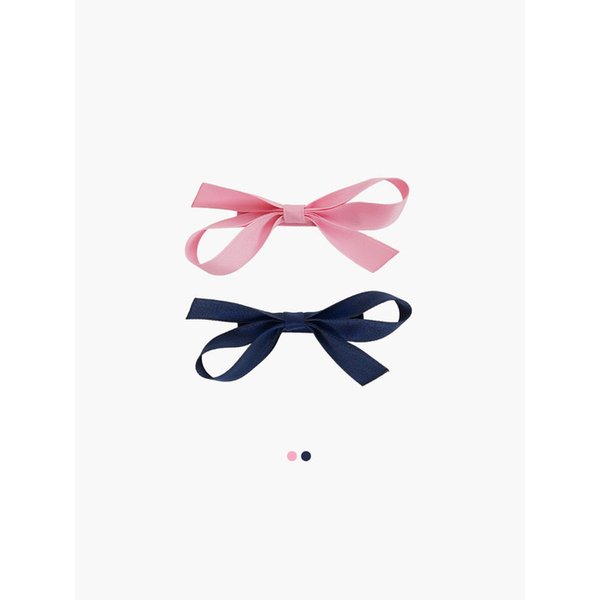 소피아 리본 헤어핀(Pink/Navy)