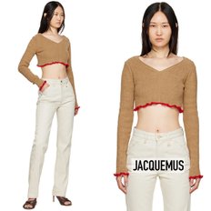 JACQUEMUS 자크뮈스 탠 앤 레드 라 마이유 산톤 스웨터