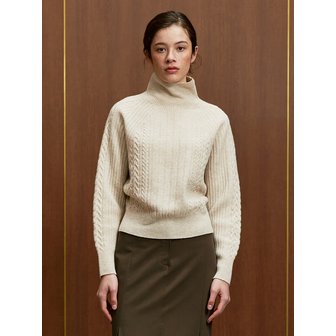 모한 TWF CABLE WHOLEGARMENT KNIT TURTLENECK  TOP_2COLORS