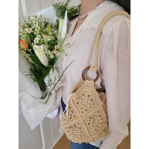 spring flower crochet bag