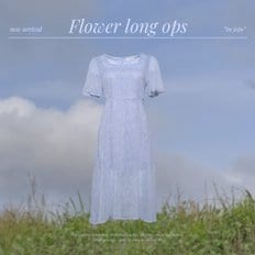 리퓨어 쉬폰 플라워 스퀘어넥 윙소매 반팔 롱원피스 H_OPS79804