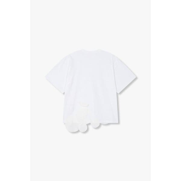 서클 패치 헴 크루넥 티셔츠 (화이트) EN15108009000