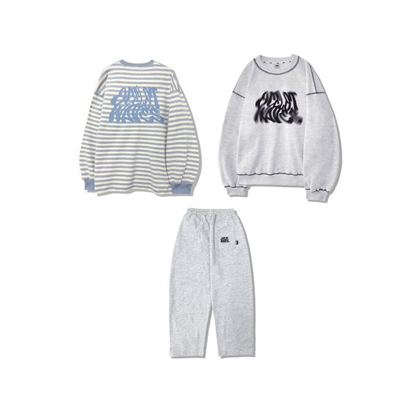 [3PACK] 맨투맨+긴팔+긴바지 (블루)