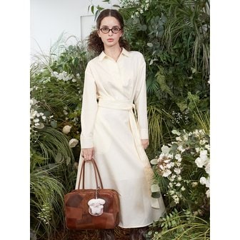 이디티알 셔츠 리본 원피스 아이보리 ED24S4FRD4191