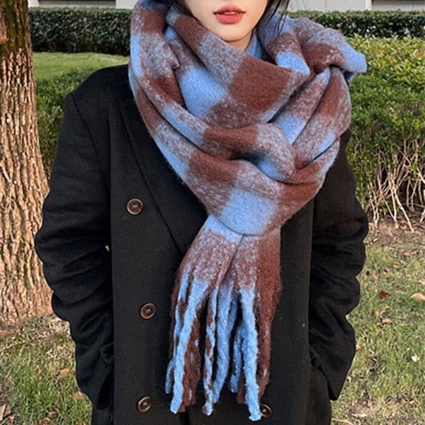 [올리비에스클로젯] 울 체크 머플러_O2411AC024D