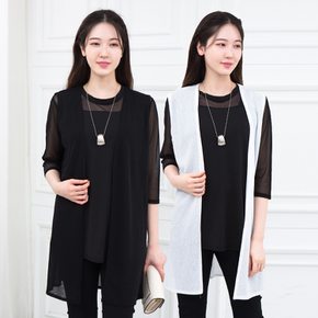 엄마옷 데일리 시스루 조끼 12SDF7254 중년여성/50대/60대/70대/빅사이즈/할머니옷