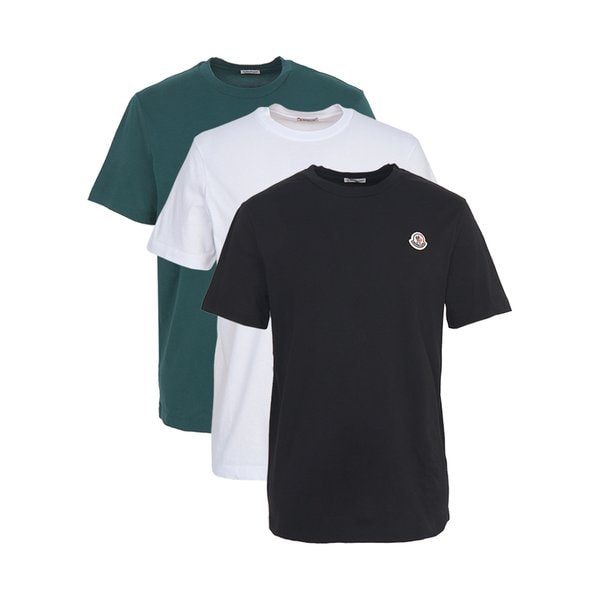 [부산점] 몽클레어 로고 패치 남성 반팔티셔츠 8C00032 829H8 3P0 (3종 세트)