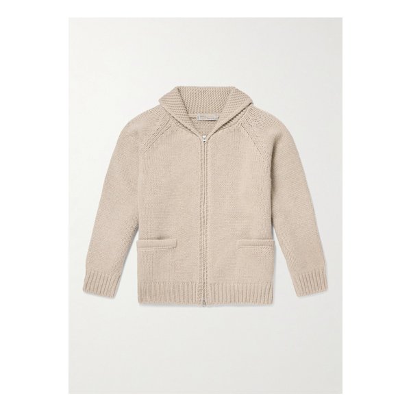 프리즘웍스 숄 칼라 울 혼방 집업 가디건 뉴트럴 46376663162897609