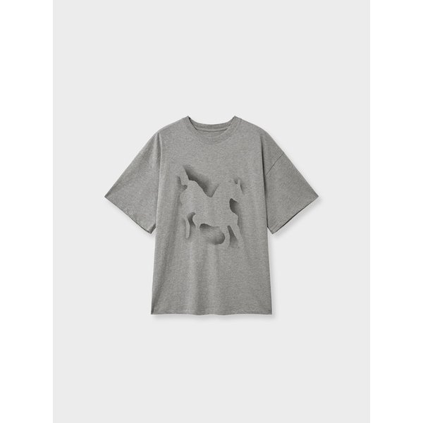 horse t-shirt_melange gray