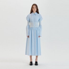 TIARA Smoking Shirt Dress - Sky Blue