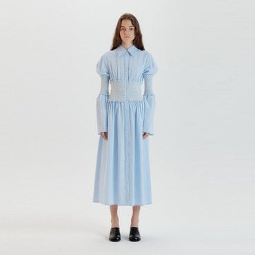EENK TIARA Smoking Shirt Dress - Sky Blue