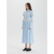 TIARA Smoking Shirt Dress - Sky Blue