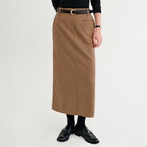 솔라 울 펜슬 스커트_브라운 / SOLA WOOL PENCIL SKIRT_BROWN