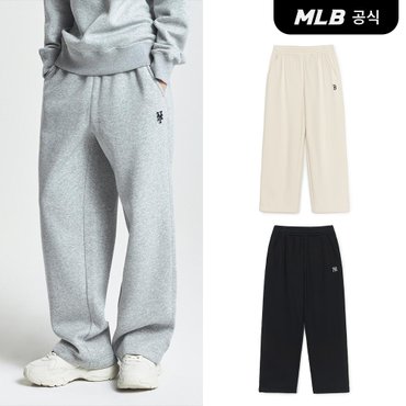 MLB [코리아공식] [MLB] 베이직 스몰로고 기모 와이드팬츠 (3 COLOR)