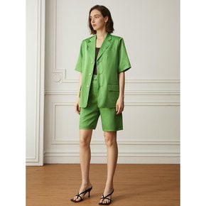 YY_Lovey short suit set_green jacket