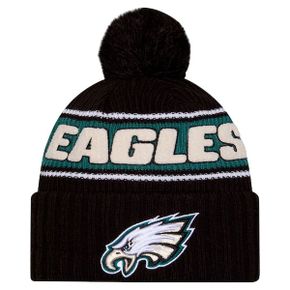 [해외] 1102397 NFL [필라델피아 이글스] 2024 Sideline Cuffed Knit Hat with Pom Black