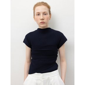 Mock-Neck Knit_Navy