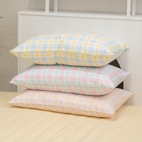 리빙홈 러블리 체크 소프트 마이크로 베개커버 50x70