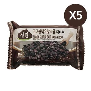 성원 블랙 유황 소금 때비누 5P 목욕 세안 세숫비누