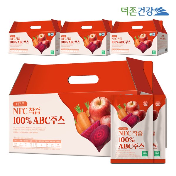 더조은 NFC착즙 100% ABC주스 70ml 30포 4박스