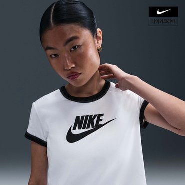 나이키 우먼스 나이키 스포츠웨어 반팔 링거 티셔츠 IF4073-100