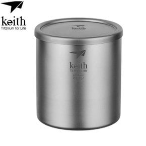 [키이스] KE Double-Wall Titanium Mug with Lid_Ti3307