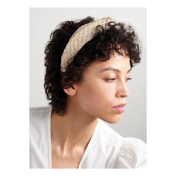 유지니아 킴 트리시 노티드 메탈릭 우븐 헤어밴드 크림 1647597354144879