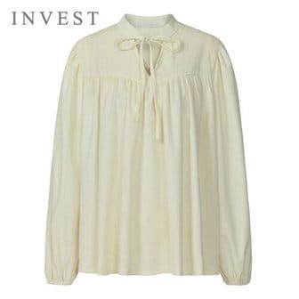 신세계라이브쇼핑 [인베스트] 리본 넥 셔링 벨루아 블라우스_IN5W1BL5090
