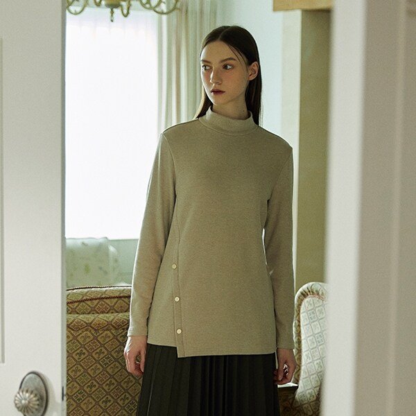 ANC_[1종] 여성) 반목 기모티셔츠 오트밀_QAFFT152