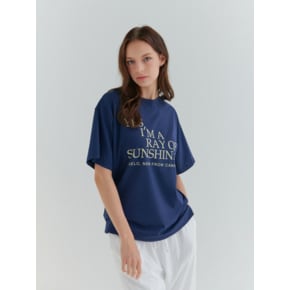 LETTERING PRINT T-SHIRT NAVY