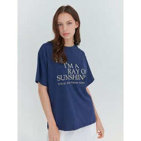 LETTERING PRINT T-SHIRT NAVY