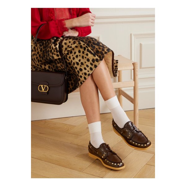 팜 애비뉴 스터드 가죽 로퍼 다크 브라운 1647597350076648