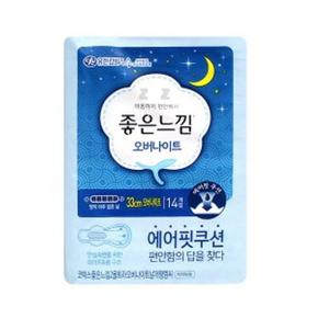 좋은느낌 생리대 오버나이트 33cm 14개입 수면용 (S41243954)