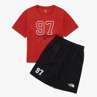 노스페이스 [노스페이스키즈 공식] NT7UR21U 키즈 1997 메쉬 크루 세트_RED