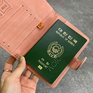  자석형 RFID차단 여권 지갑 케이스 핑크