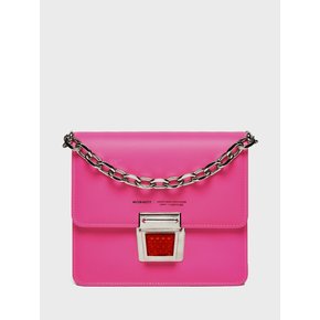 LEATHER TOY LOCK MINI PINK BAG