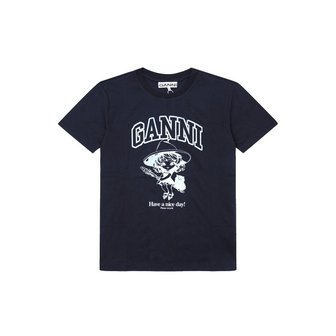 가니 T4138 252 마녀 로고 프린트 여성 반팔티