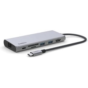 Belkin 7 in 1 USB-C 2.5GbE 이더넷 허브 USB-C PD 100W 4K INC009btSGY