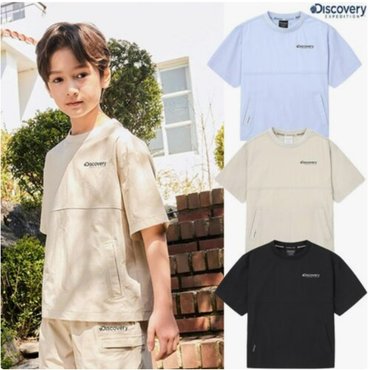 디스커버리키즈 [정상가 49,000원] 키즈 프레시벤트 경량 우븐 포켓 반팔티셔츠 DKTR73043