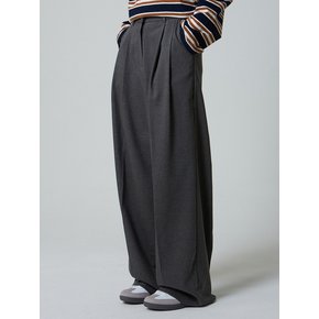 투턱 와이드 슬랙스 그레이_Two Tuck Wide Slacks Gray