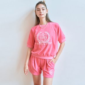 TERRY LOGO HALF PANTS PINK