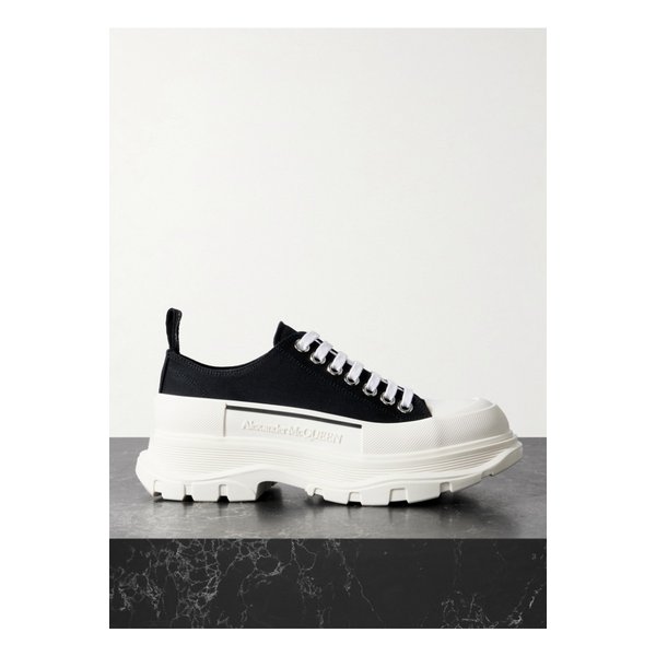 스레드 슬릭 캔버스 이그재저레이티드 솔 스니커즈 블랙 46376663162910578