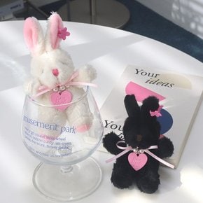 Pink Bunny Keyring 핑크 하트 토끼 키링 2컬러