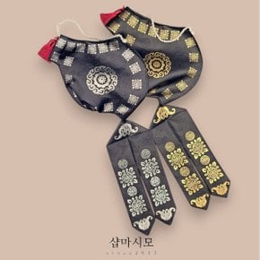 금박 은박 검정 전통 댕기 조바위 고급 돌잔치 아기 여아한복모자